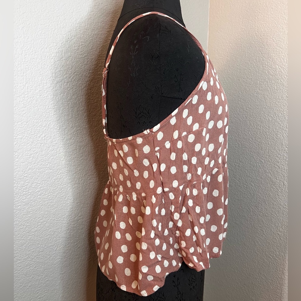 Abercrombie & Fitch Trapeze Cami Polka Dot Spaghetti Strap Top Size Medium - Picture 4 of 8
